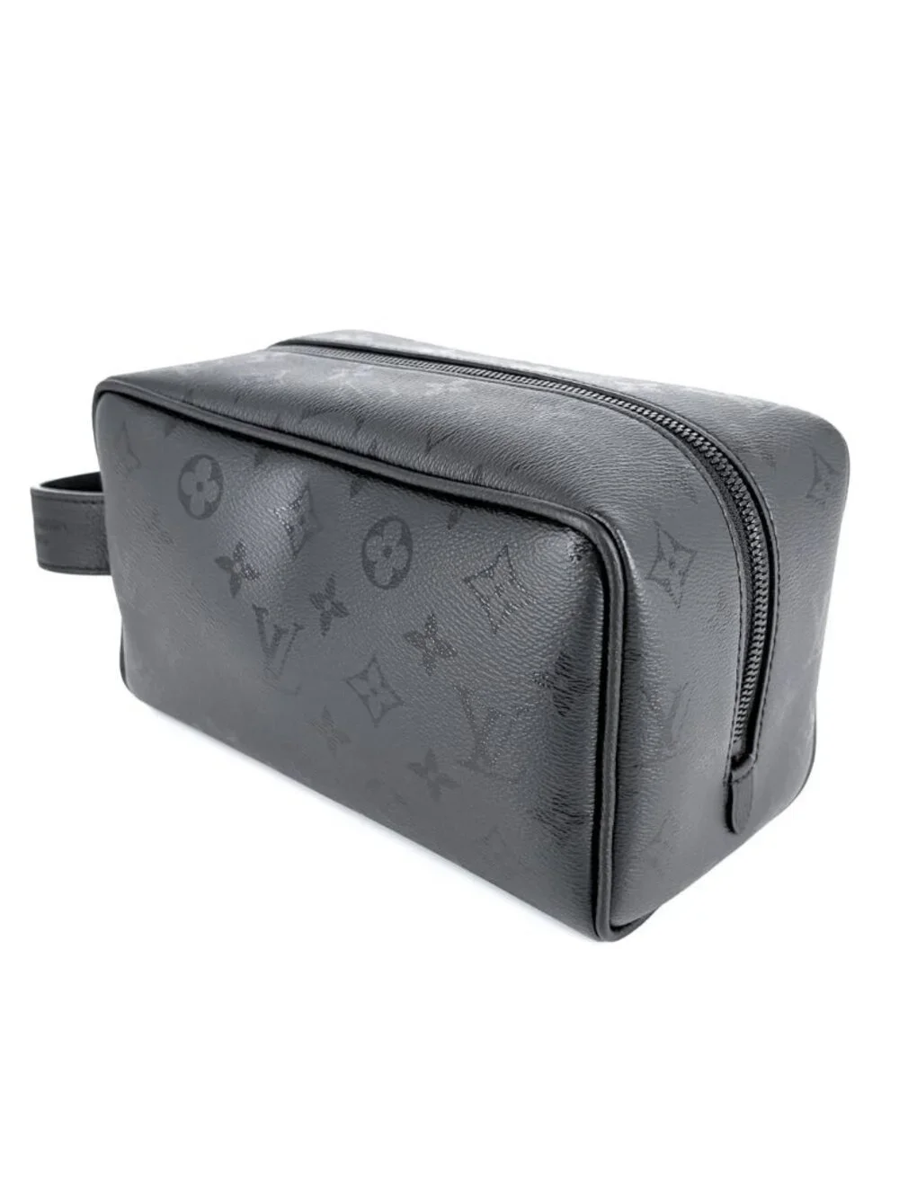 Louis Vuitton Handle Monogram Midnight Canvas Rocker Dopp Kit Clutch Black